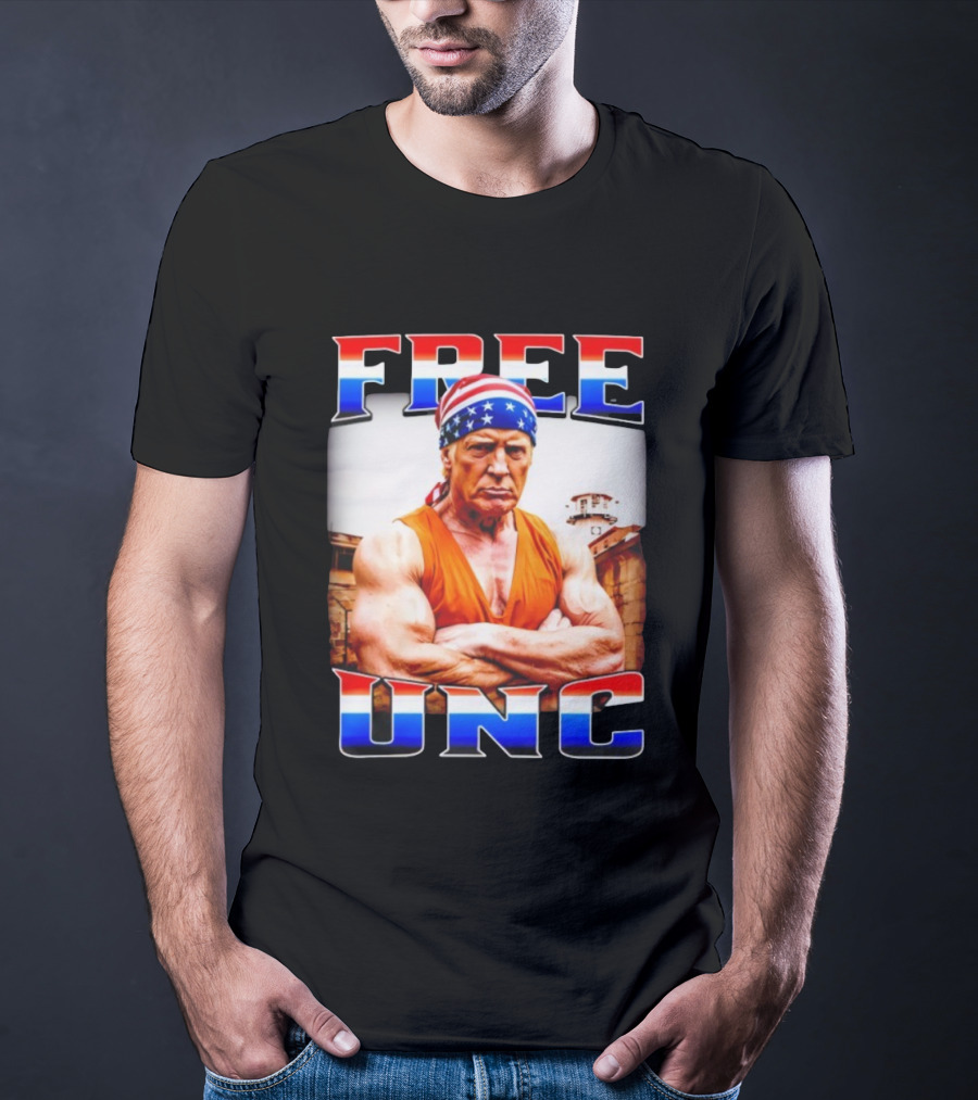 FREE UNC Donald Trump Patriotic Bandana Prison Parody T-Shirt
