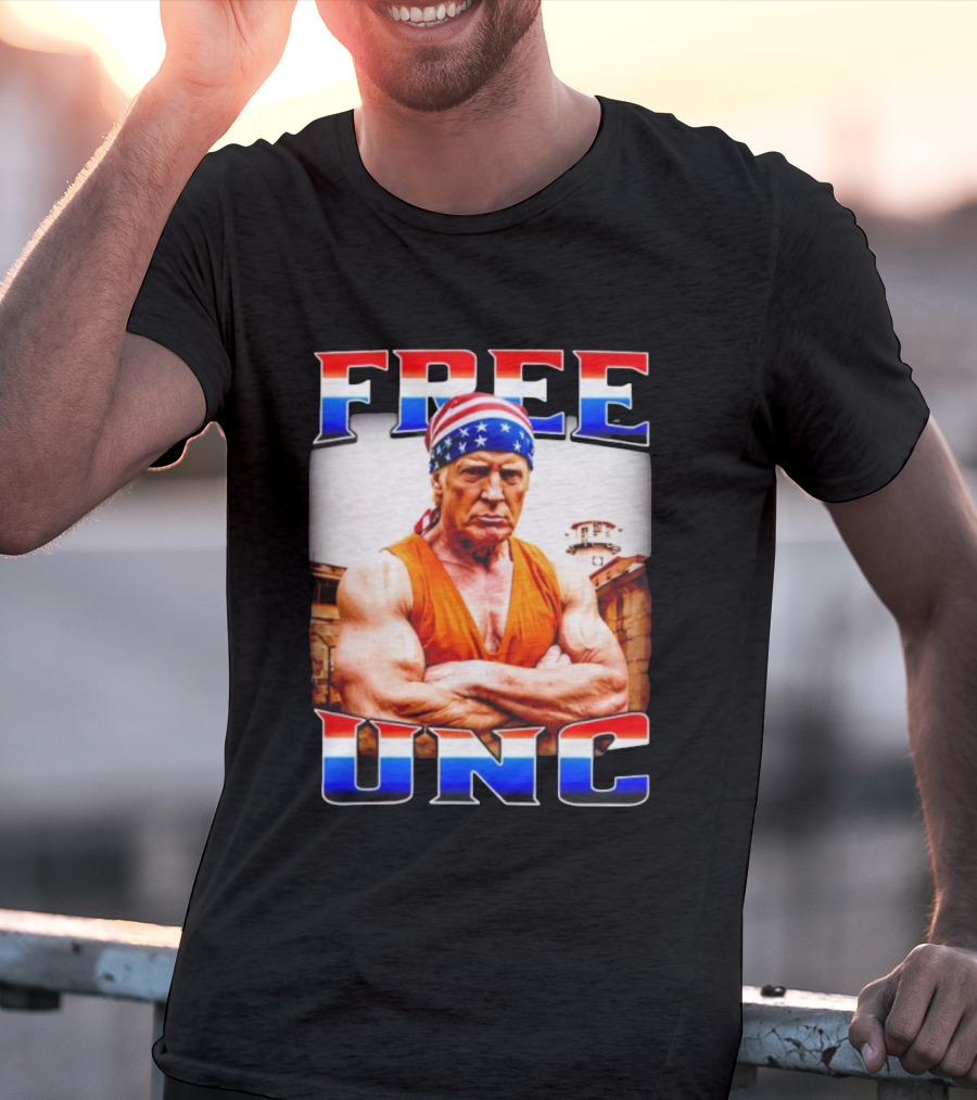 FREE UNC Donald Trump Patriotic Bandana Prison Parody T-Shirt