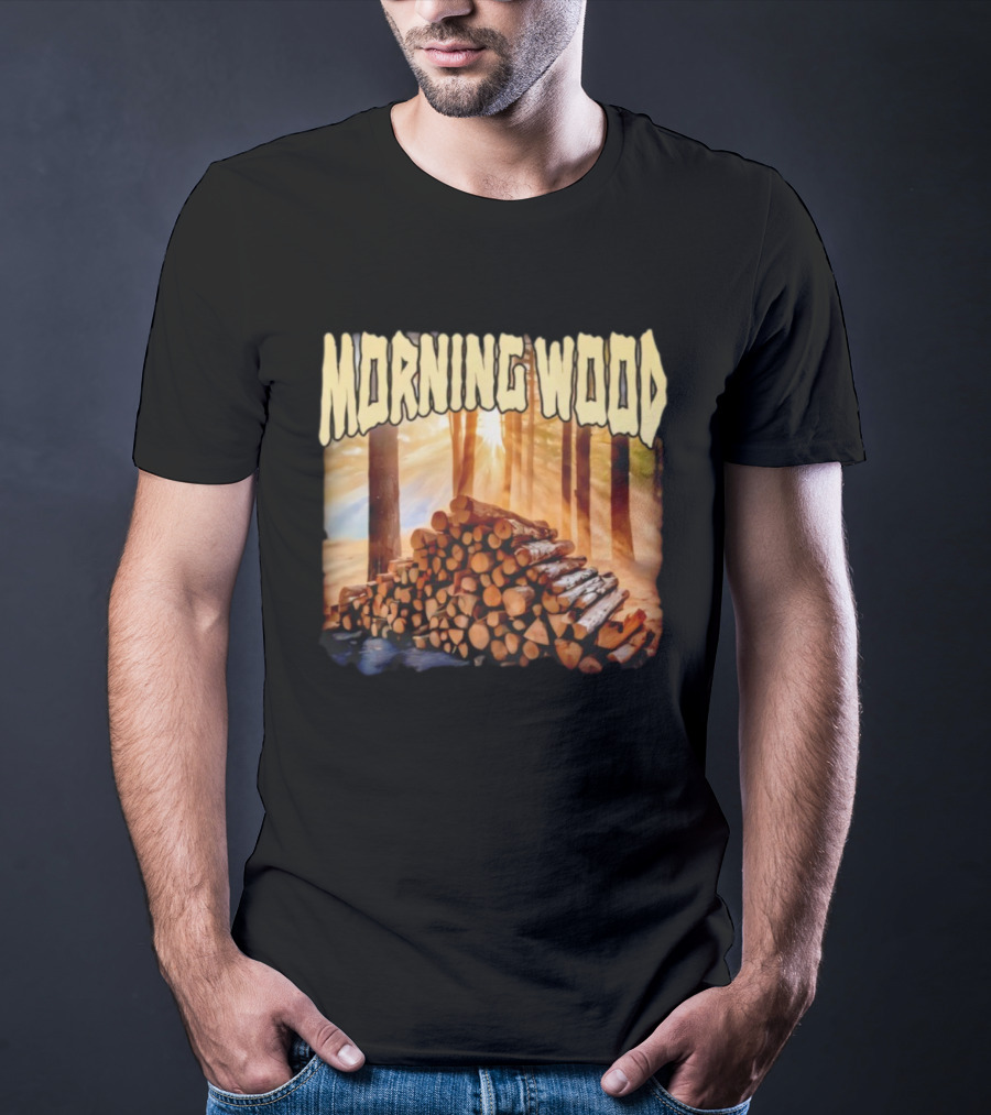 Morning Wood Lumber Stack Forest Sunrise T-Shirt