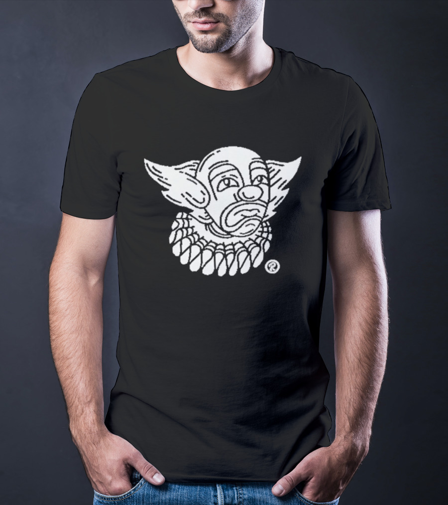 Chicago Style Clown Face Drawing With Ruff Collar T-Shirt