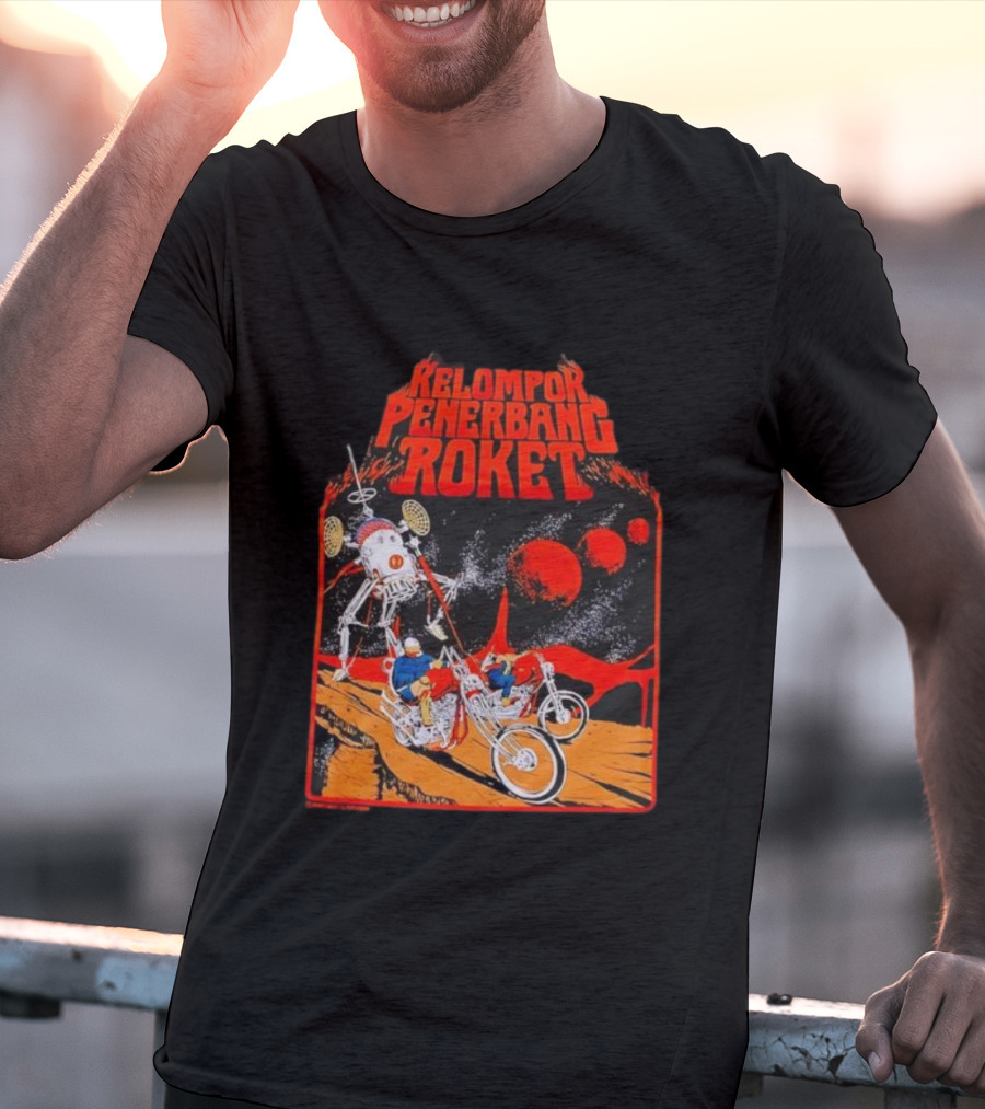 Kelompok Penerbang Roket Ride To Space Adventure On Motorbikes T-Shirt