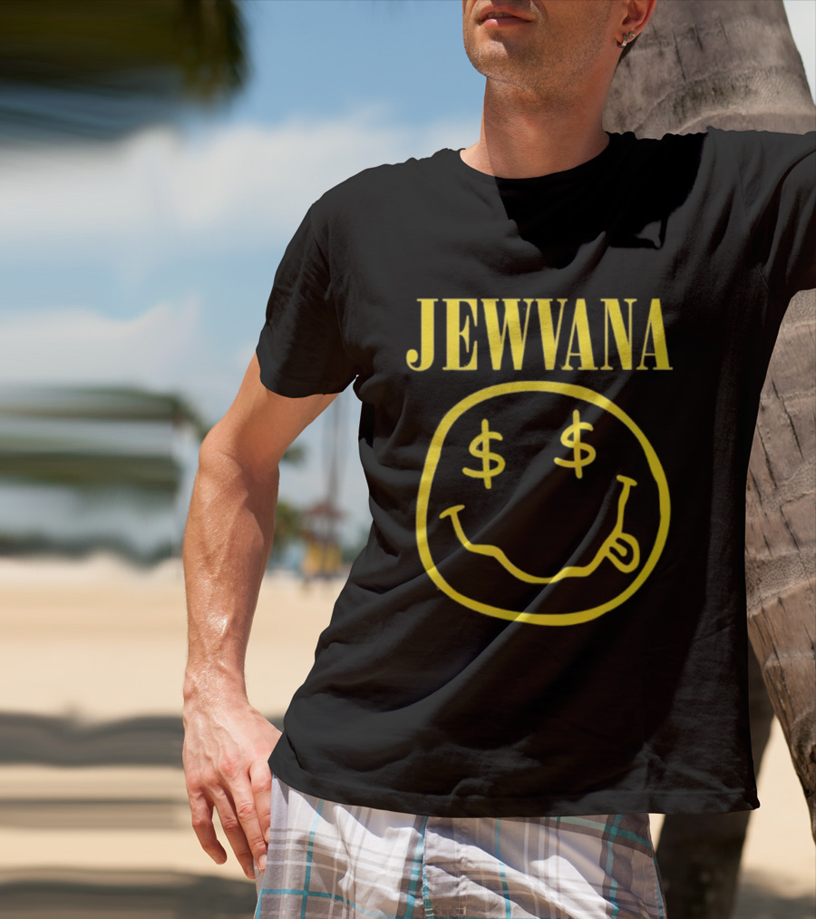 Jewvana Smiley Face Dollar Eyes Nirvana Parody T-Shirt