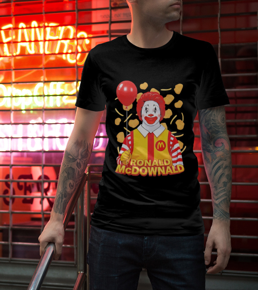 Ronald McDownald McDonald's Red Balloon And Nuggets Theme T-Shirt