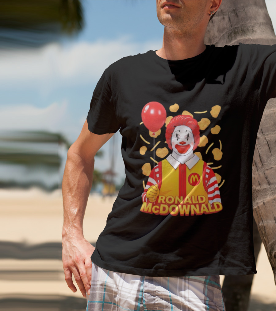 Ronald McDownald McDonald's Red Balloon And Nuggets Theme T-Shirt