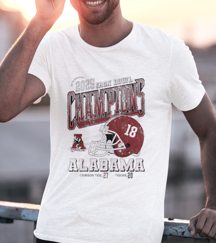 Alabama Crimson Tide 2025 Iron Bowl Champions Auburn Tigers 89th Game Score 27-20 T-Shirt