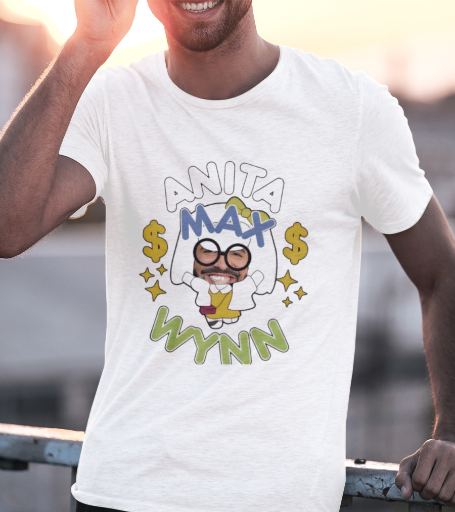 Anita Max Wynn Dollar Symbols And Beard Graphics T-Shirt