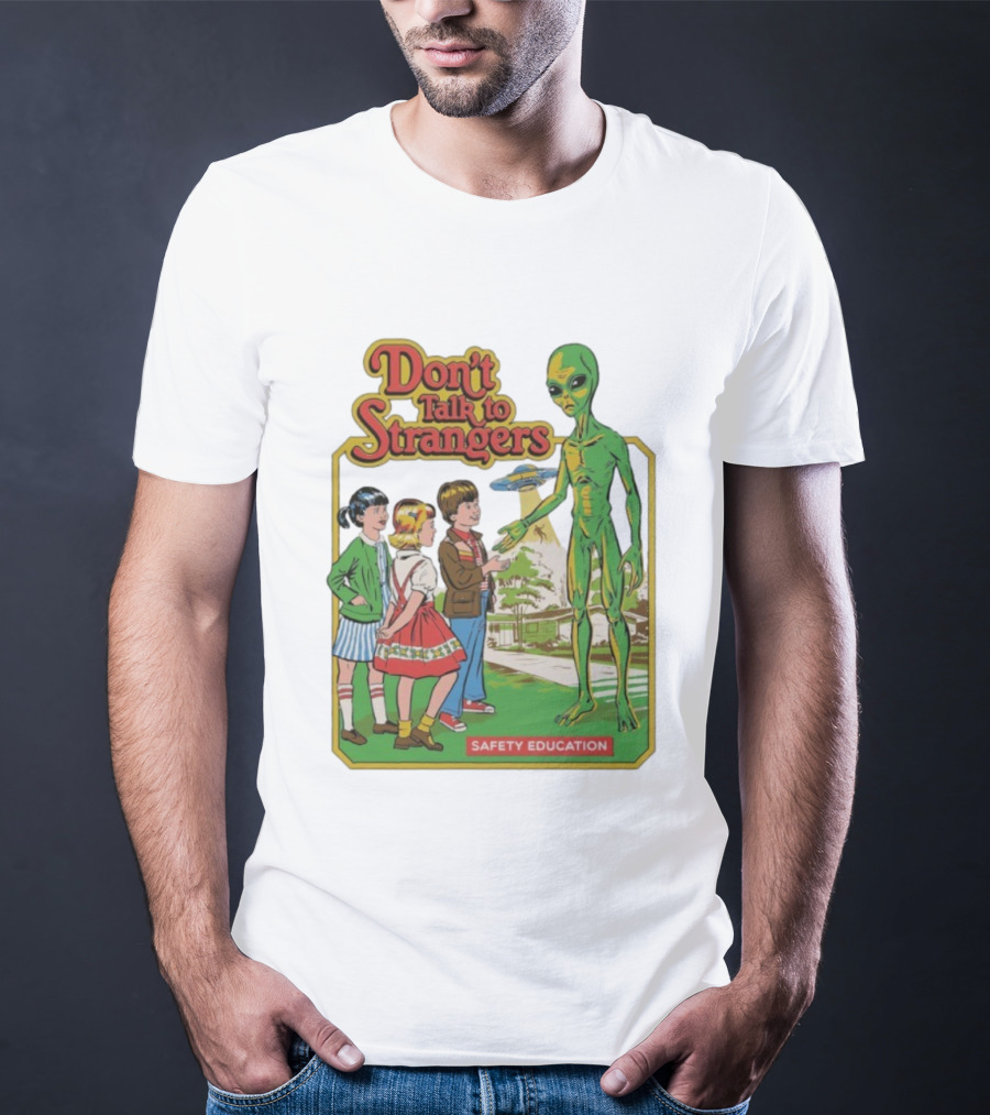Don't Talk To Strangers Safety Education Alien Encounter Scene T-Shirt