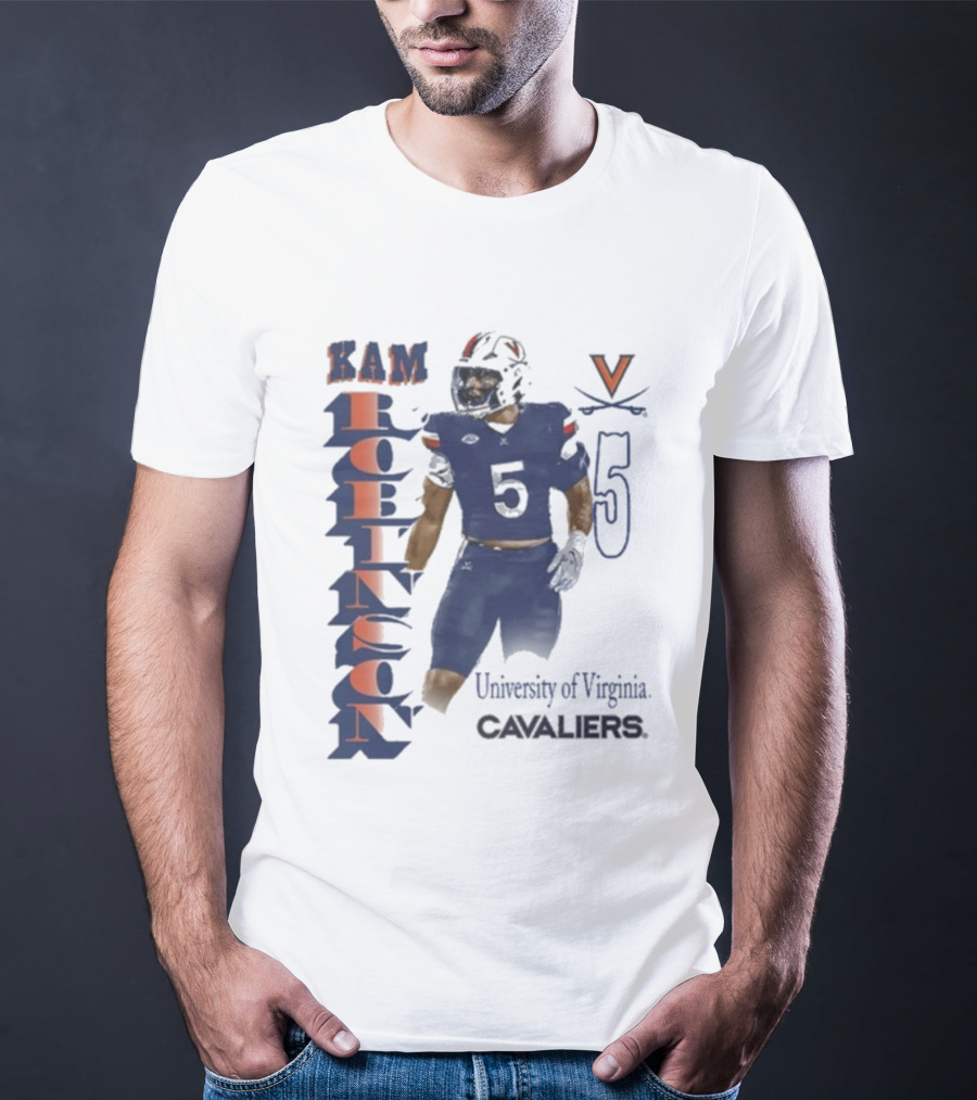Kam Robinson University Of Virginia Cavaliers Football Number 5 T-Shirt