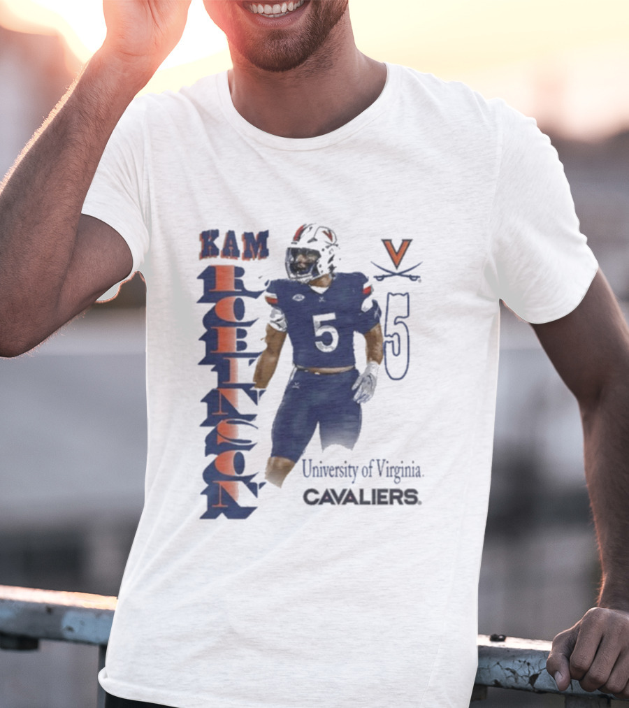 Kam Robinson University Of Virginia Cavaliers Football Number 5 T-Shirt