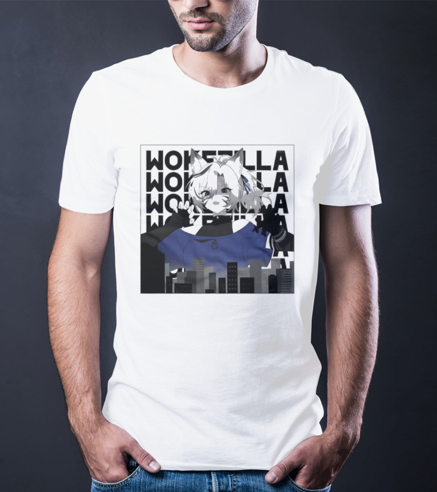 Nyara VTuber Wokezilla Towering City Skyline T-Shirt