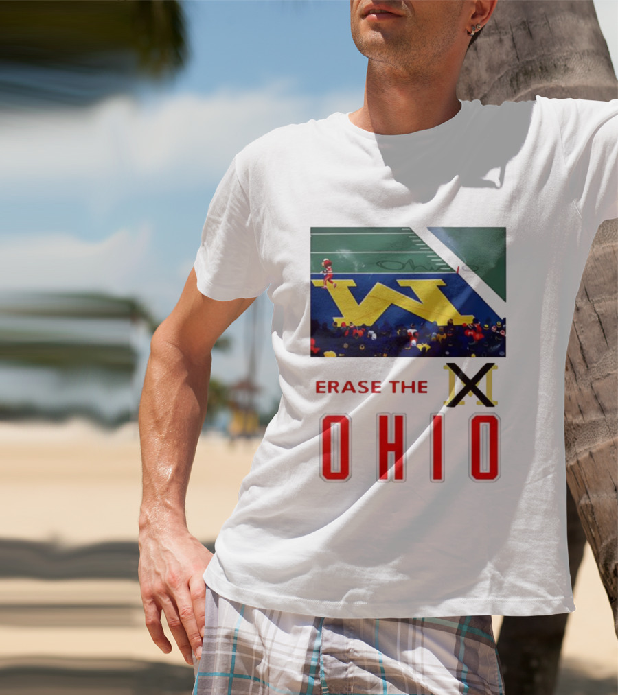 Erase The Ohio Michigan Stadium Rivalry W Logo T-Shirt