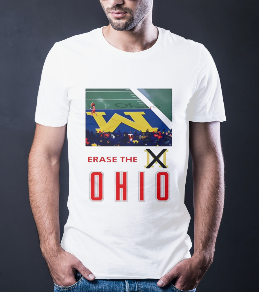 Erase The Ohio Michigan Stadium Rivalry W Logo T-Shirt