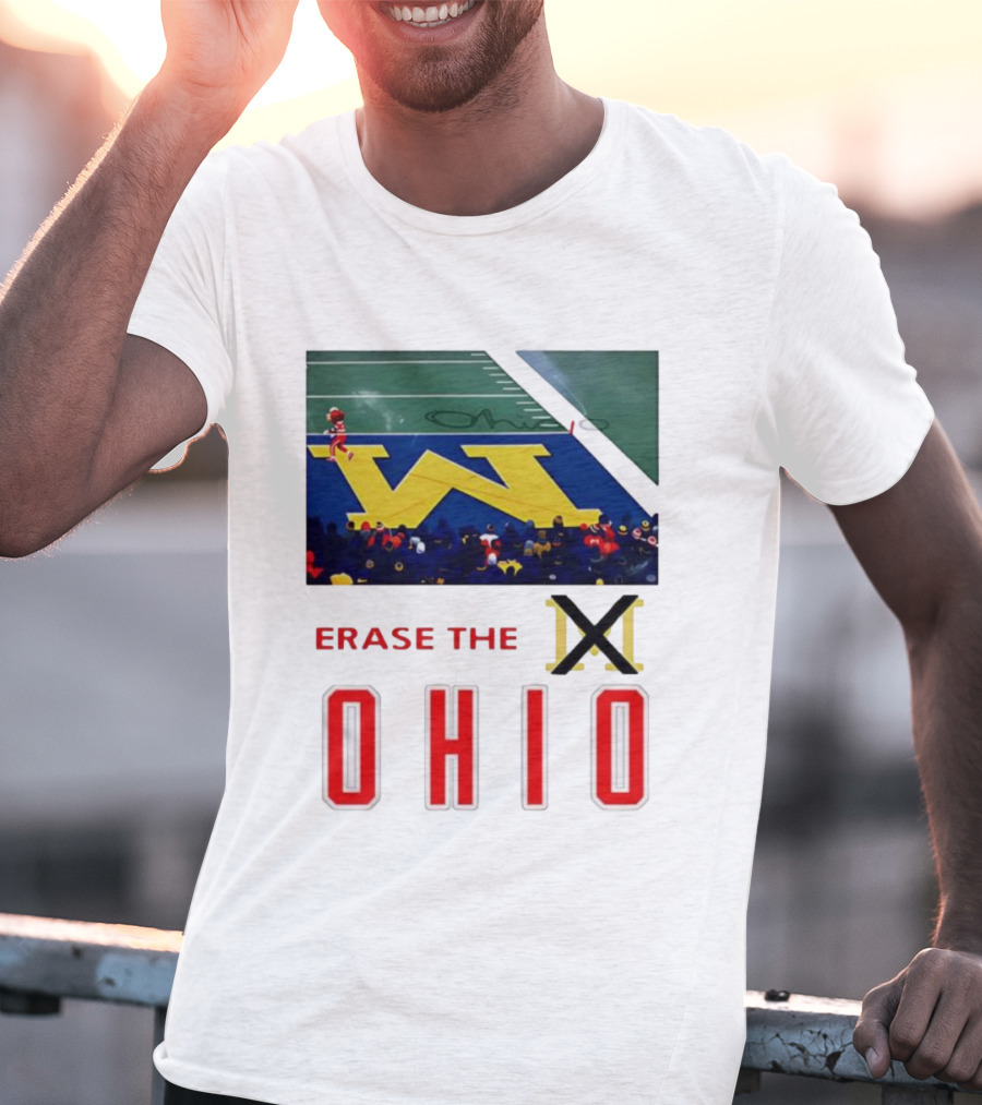 Erase The Ohio Michigan Stadium Rivalry W Logo T-Shirt