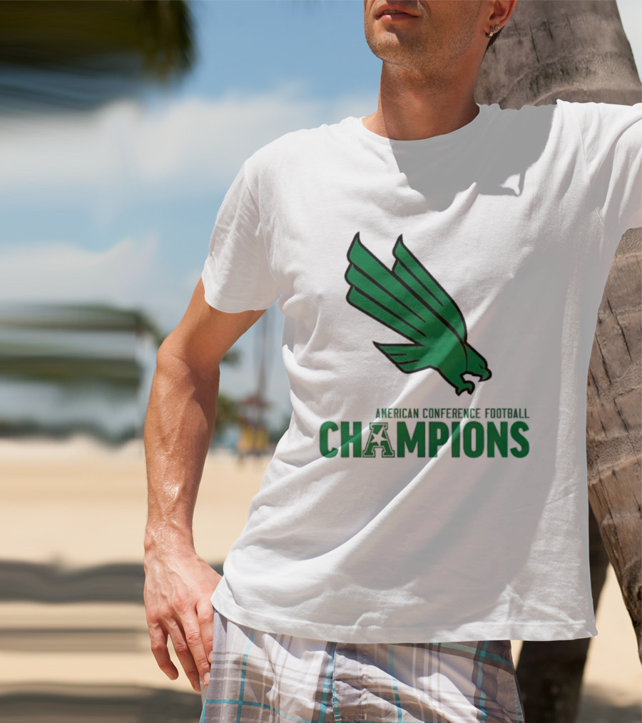 UNT Football 2025 American Conference Champions Green Eagle Celebration T-Shirt