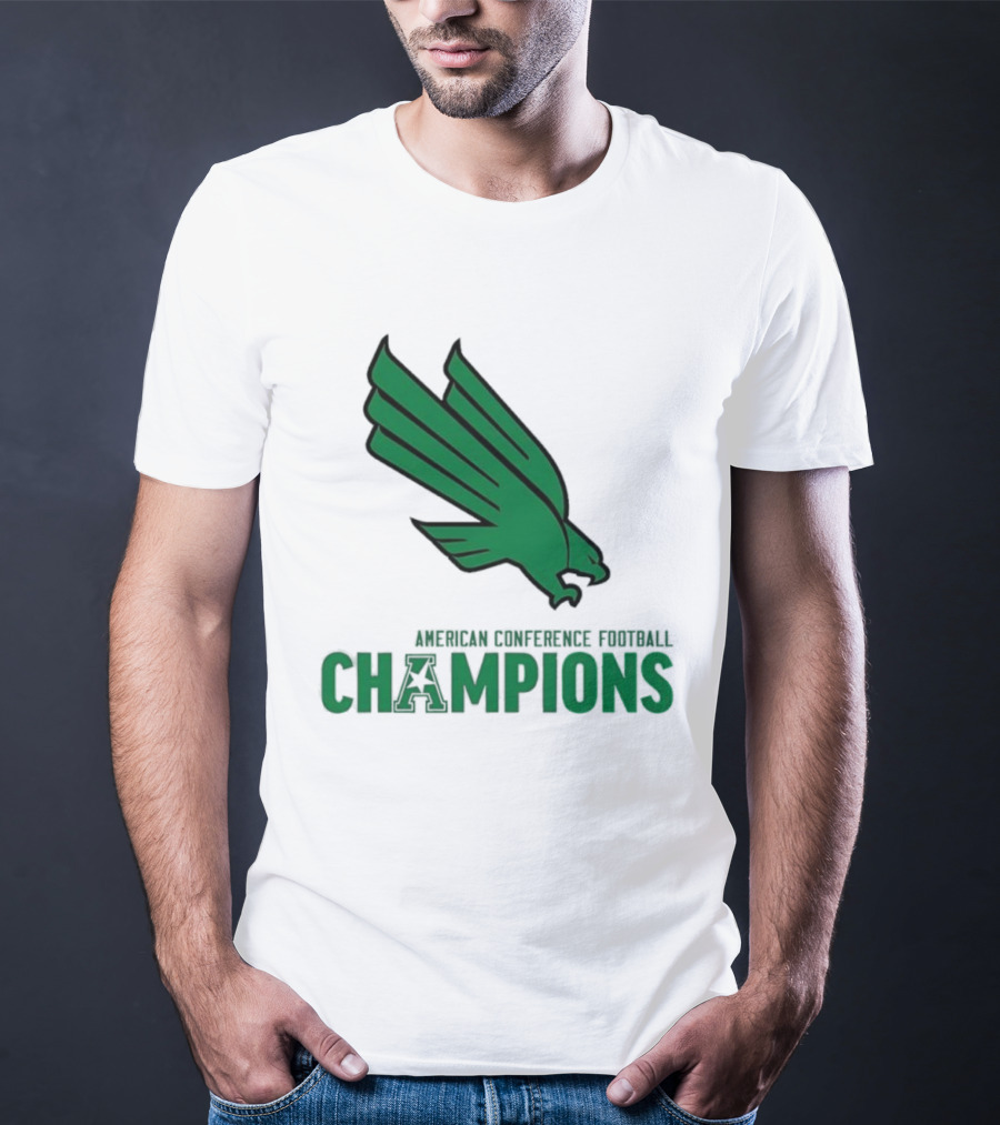 UNT Football 2025 American Conference Champions Green Eagle Celebration T-Shirt