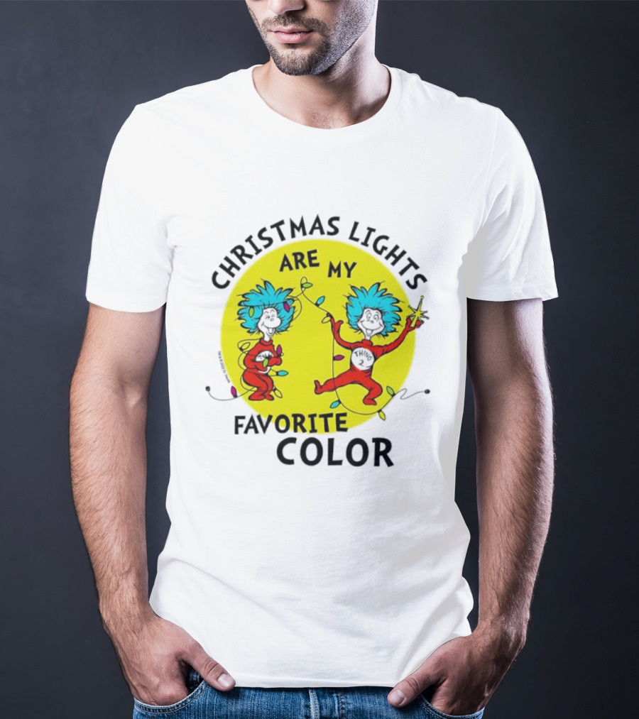 Christmas Lights Are My Favorite Color Thing 1 And Thing 2 Juniors Cropped T-Shirt