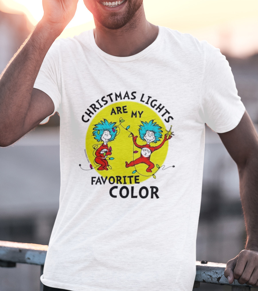 Christmas Lights Are My Favorite Color Thing 1 And Thing 2 Juniors Cropped T-Shirt