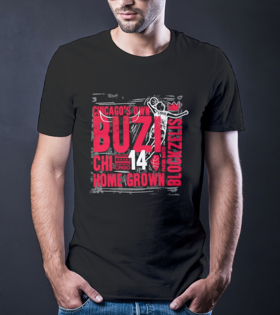BUZL CHI 14 Blockzilla Homegrown Basketball T-Shirt