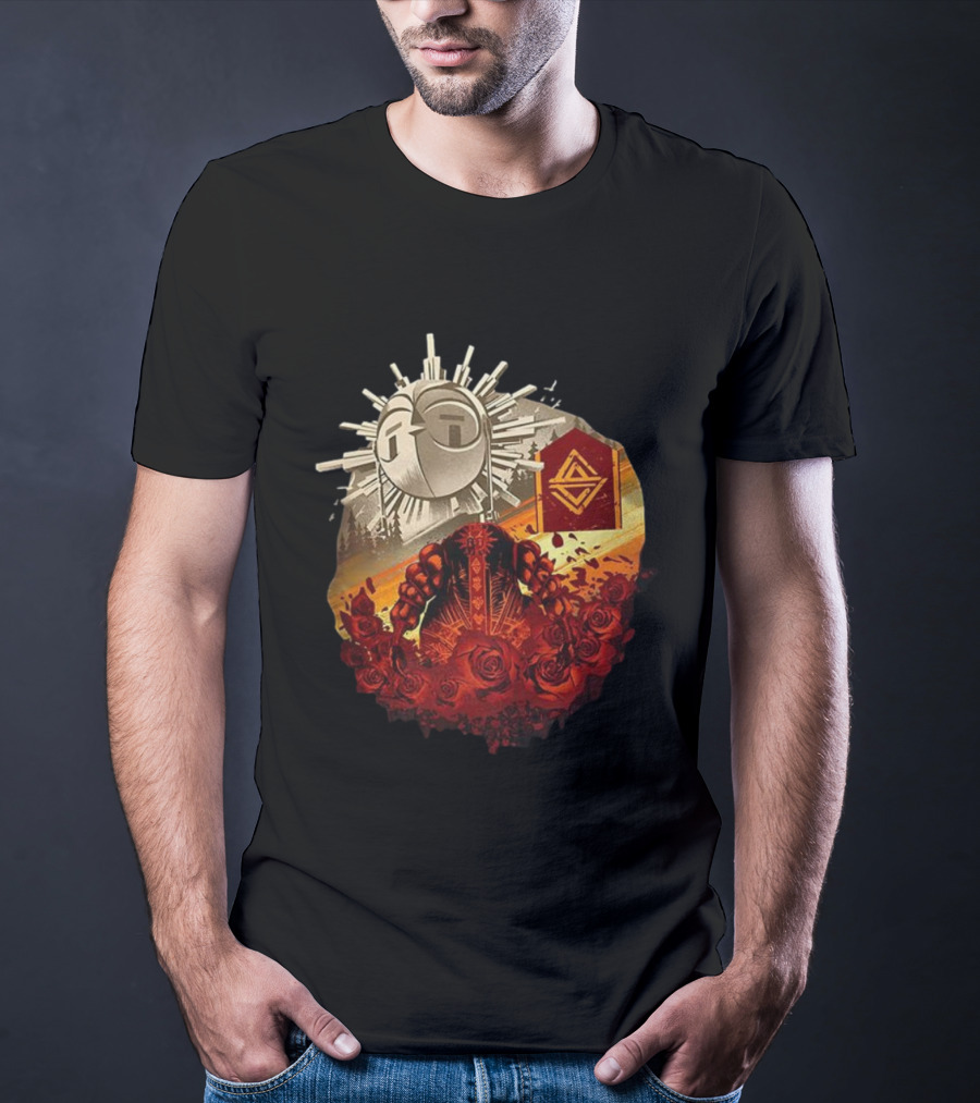 Clair Obscur Expedition 33 Sunburst Symbol Esquie Roses T-Shirt