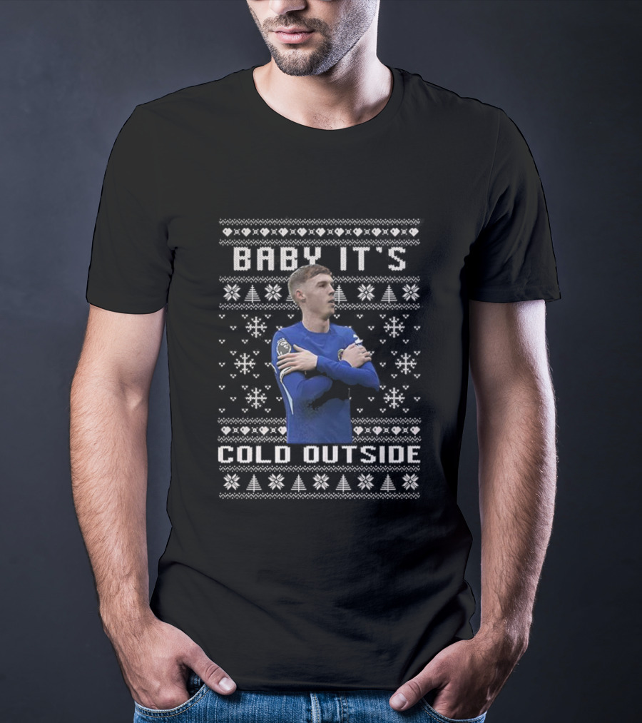 Cole Palmer Chelsea Baby It's Cold Outside Ugly Christmas Sweater Football Celebration T-Shirt