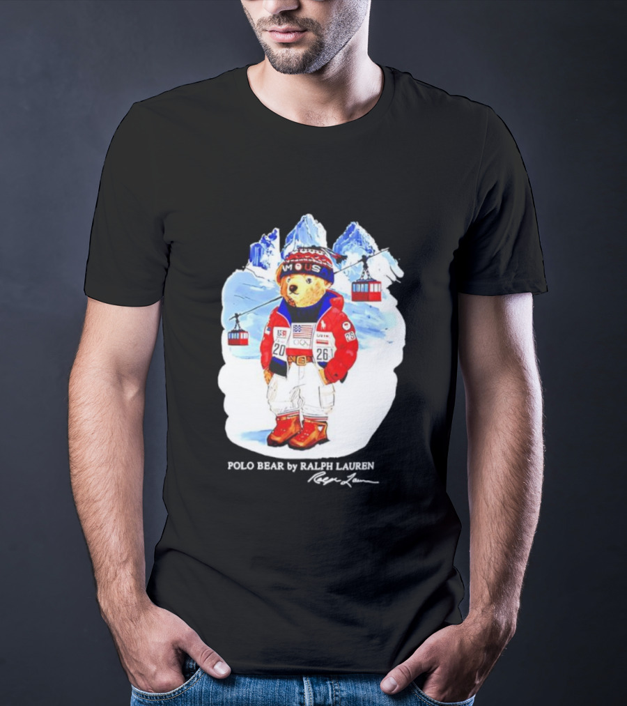 Polo Bear Ralph Lauren Team USA Olympics Winter Ski Mountain Adventure T-Shirt