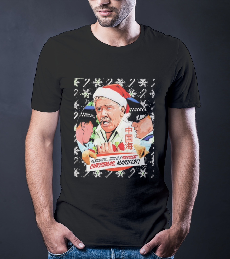 Succulent Chinese Christmas Manifest Gentleman Santa T-Shirt
