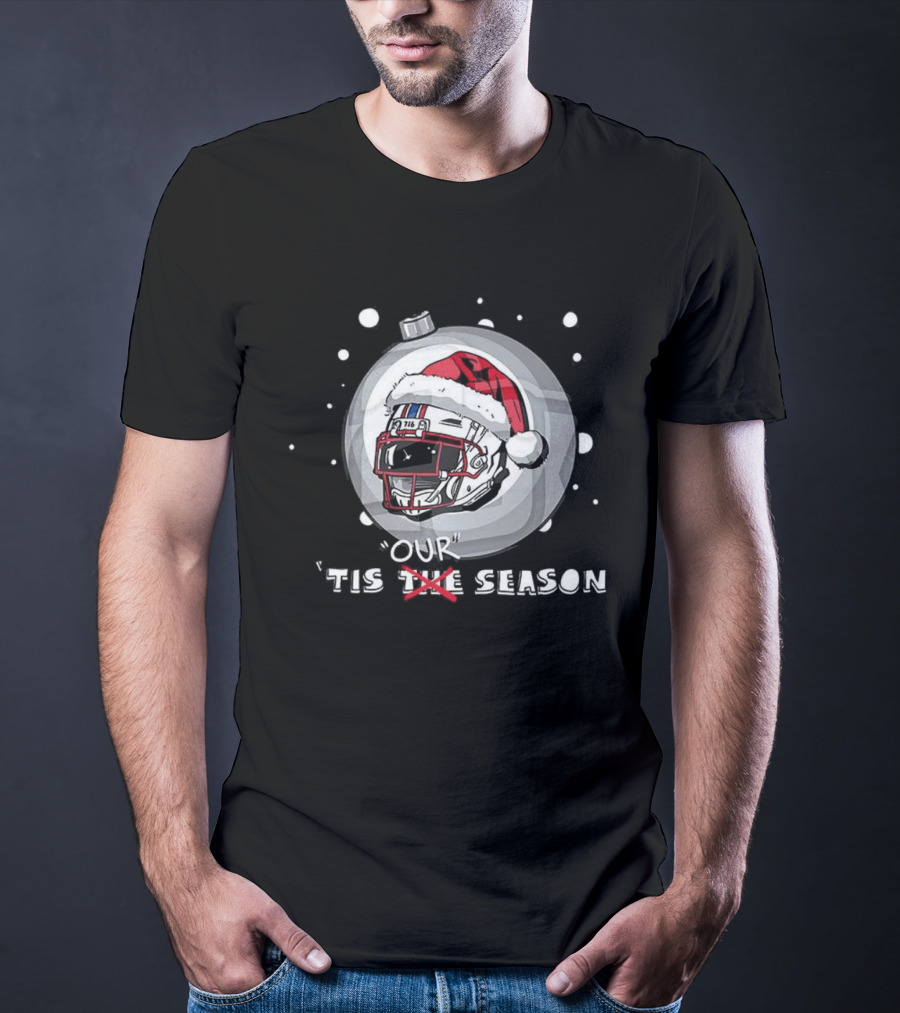 Tis Our Season Buffalo Bills Christmas Helmet Ornament Santa Hat T-Shirt