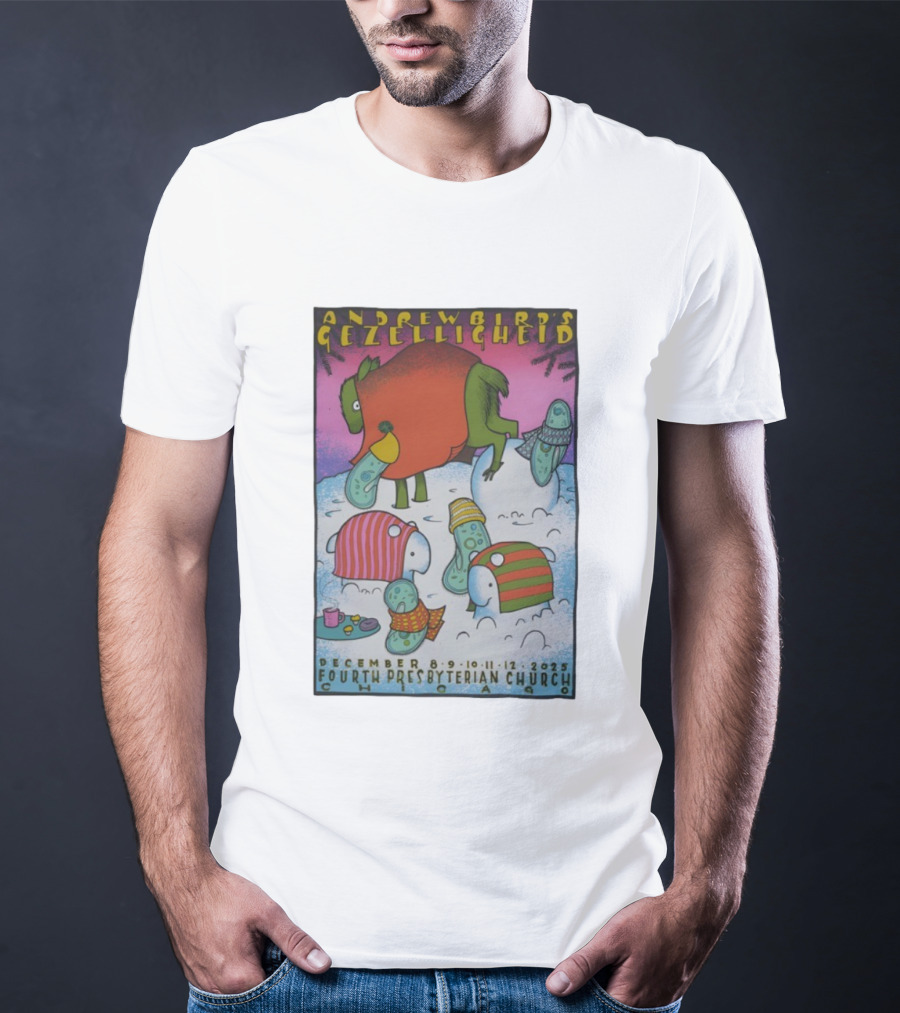 Andrew Bird's Gezelligheid December 8-12 2025 Fourth Presbyterian Church Chicago T-Shirt