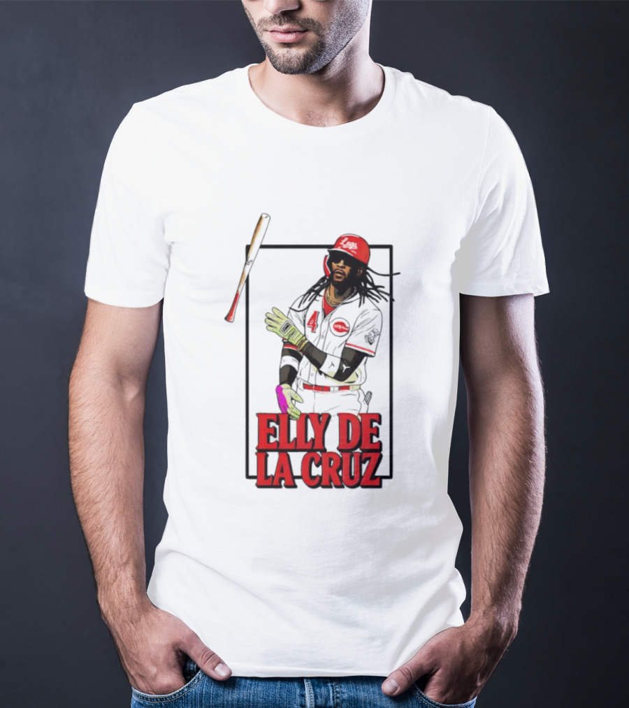 Elly De La Cruz Cincinnati Reds Baseball Player Bat Flip T-Shirt
