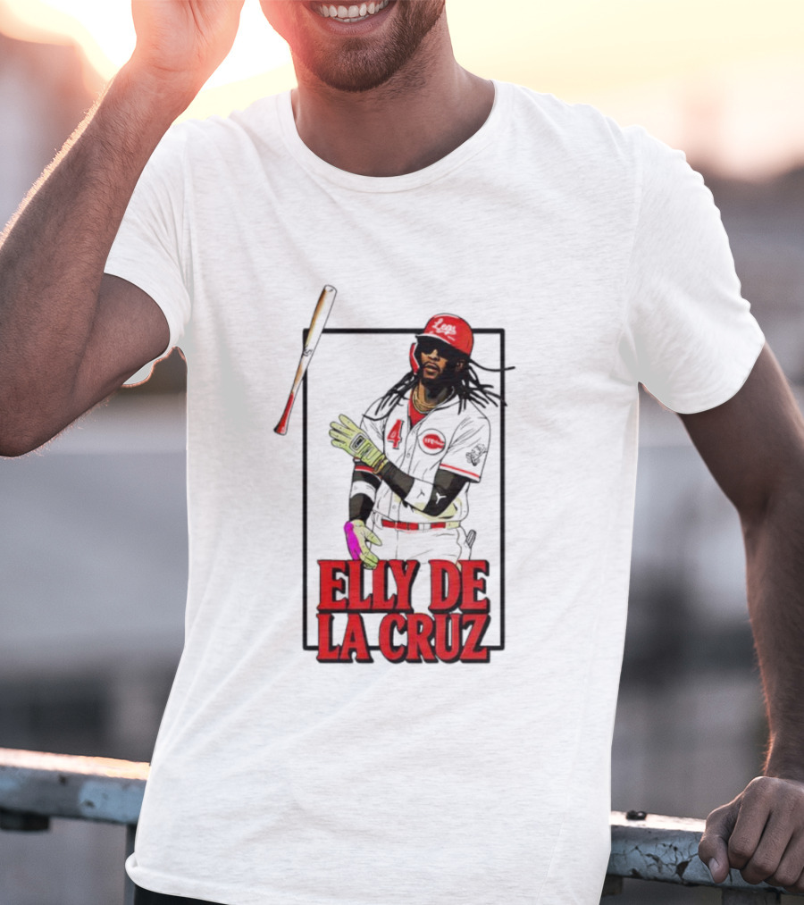 Elly De La Cruz Cincinnati Reds Baseball Player Bat Flip T-Shirt