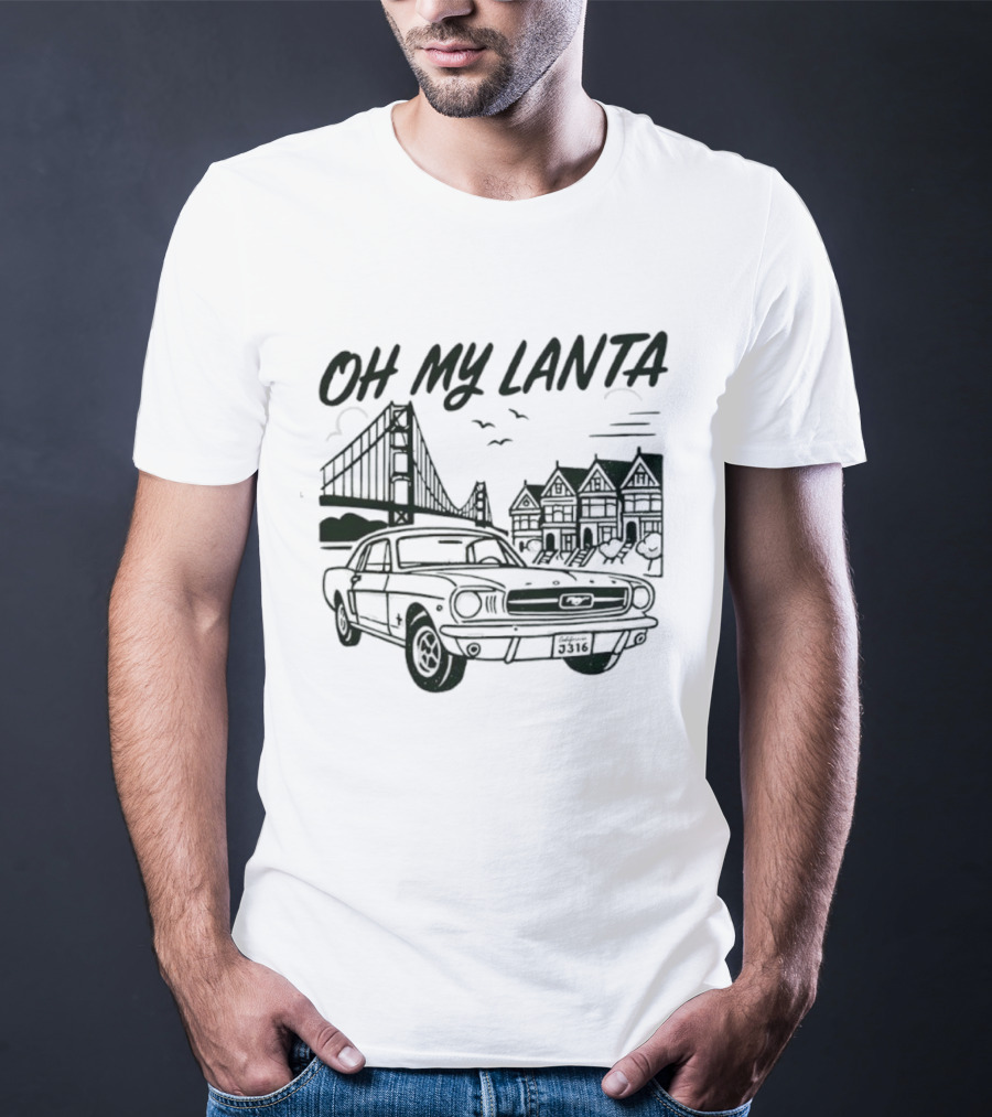 Oh My Lanta San Francisco Classic Car Skyline T-Shirt
