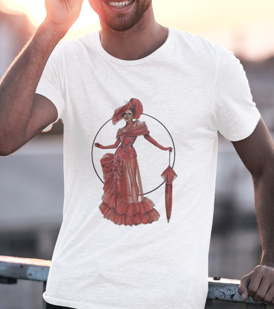 Sasha Colby Parasol Red Gown Elegance T-Shirt