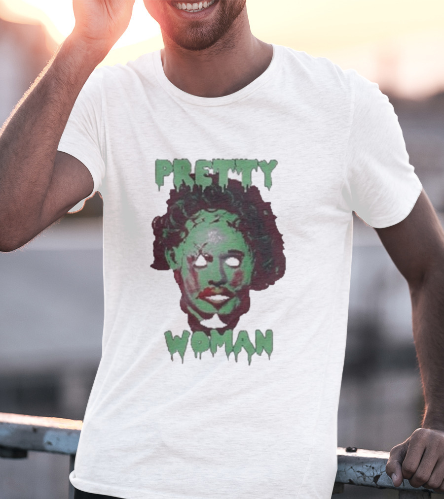 Pretty Woman Texas Chainsaw Massacre Horror Mask T-Shirt