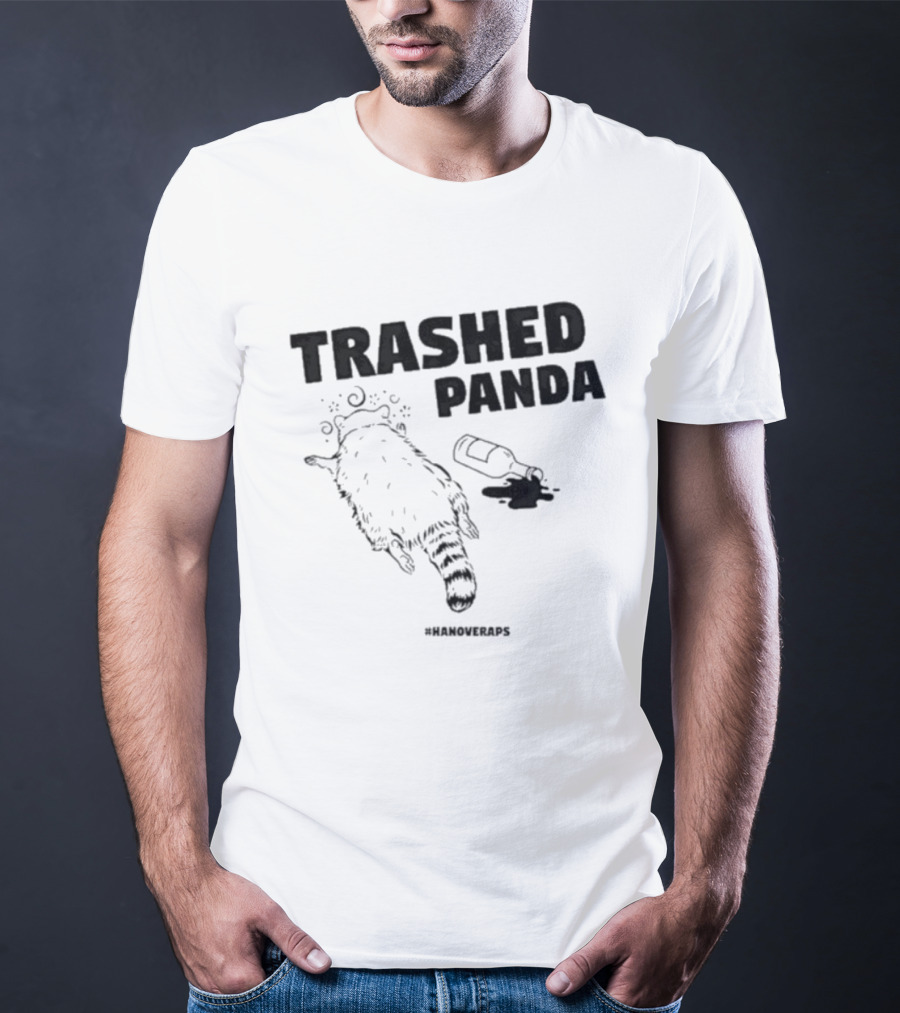 Trashed Panda Hanover Drunk Raccoon Bottle Animal Mischief T-Shirt