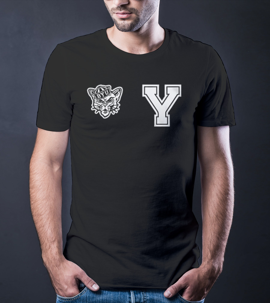 BYU Cougars Brigham Young University Mascot Cosmo Y Logo T-Shirt