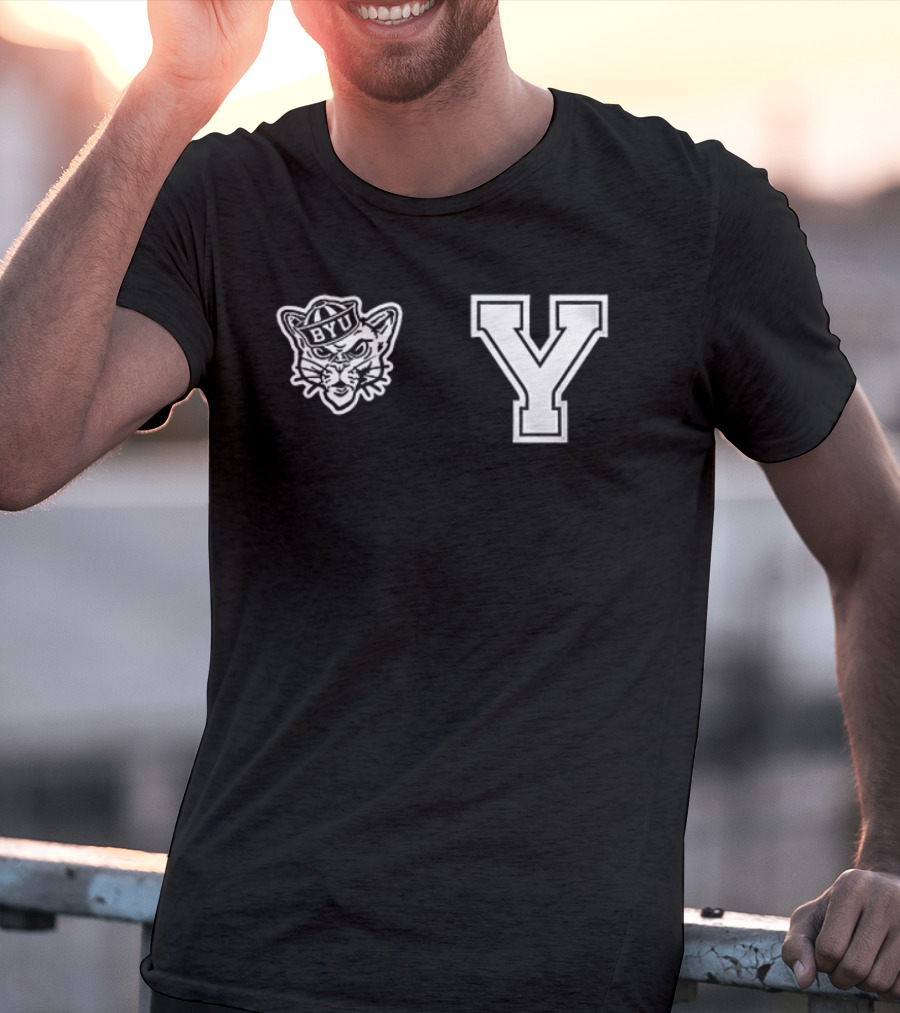 BYU Cougars Brigham Young University Mascot Cosmo Y Logo T-Shirt