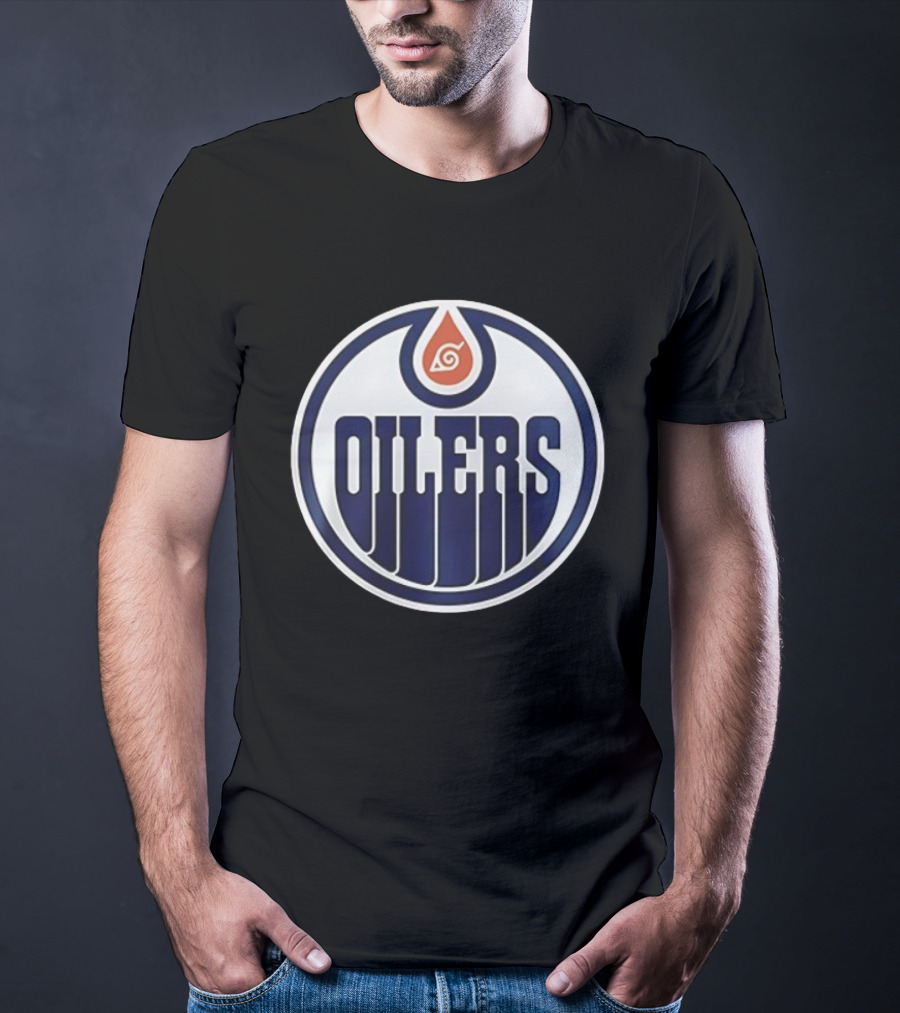Edmonton Oilers Naruto Shippuden Konoha Collaboration T-Shirt