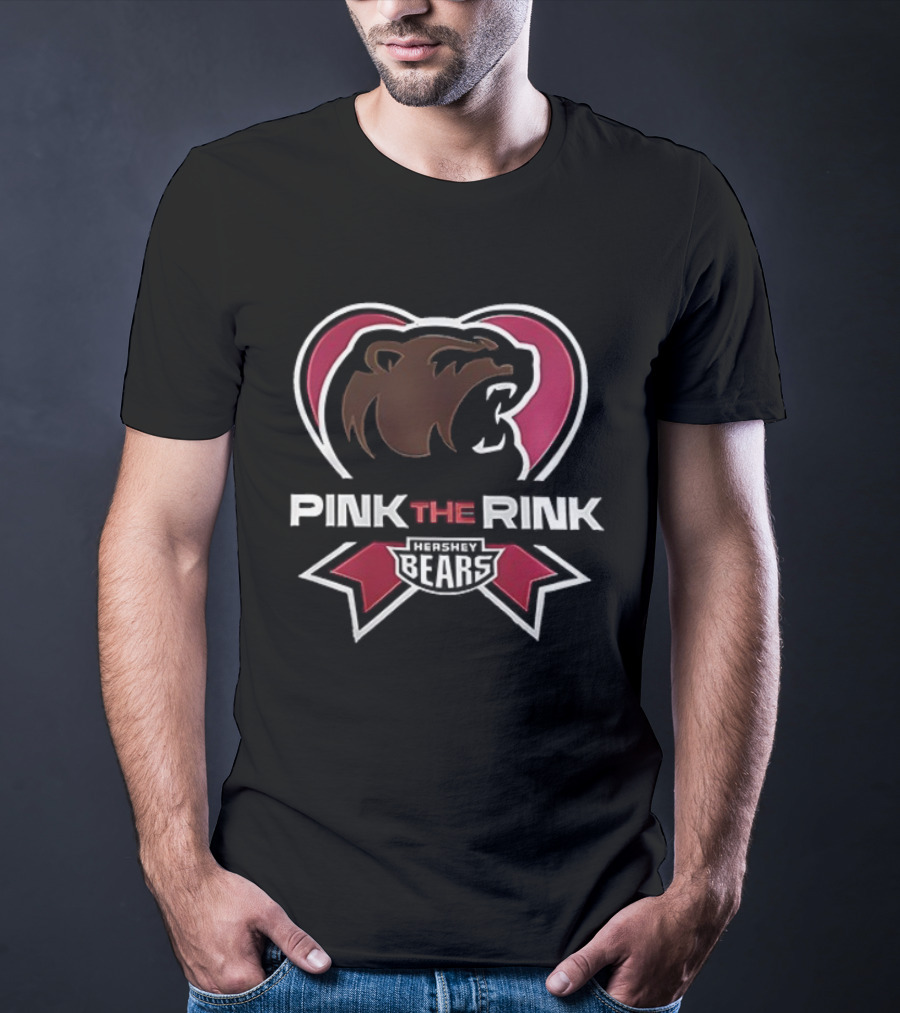 Hershey Bears Pink The Rink Event Heart Ribbon T-Shirt