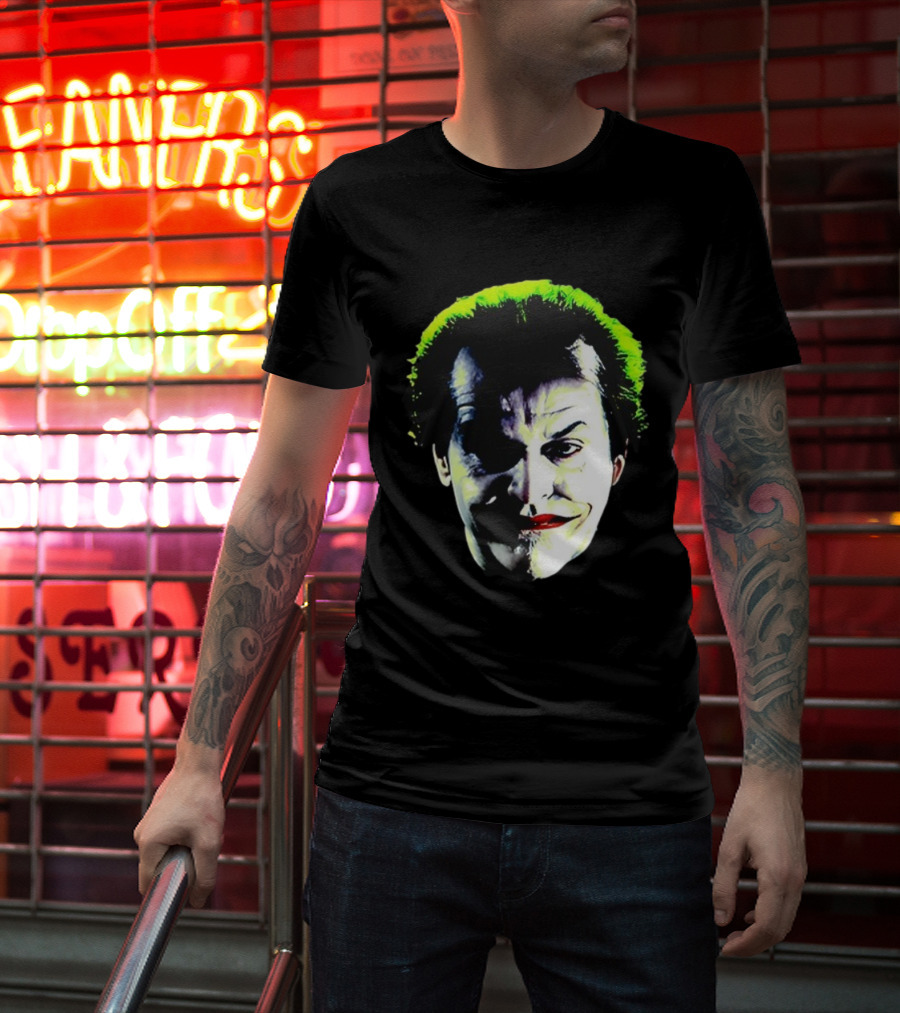 Jack Nicholson Joker Green Hair Batman Villain Face T-Shirt