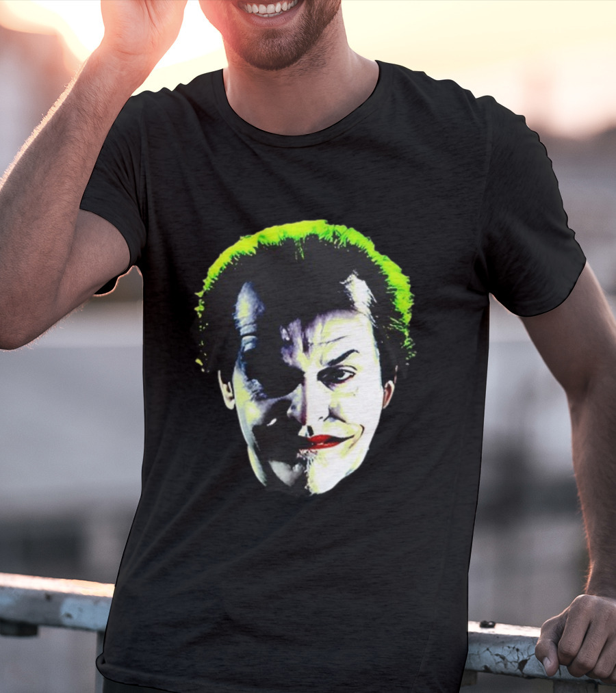 Jack Nicholson Joker Green Hair Batman Villain Face T-Shirt