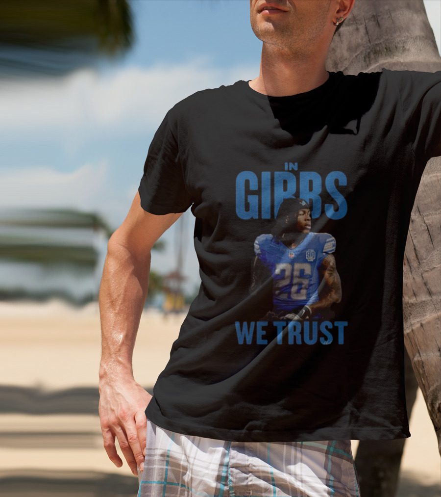Jahmyr Gibbs Detroit Lions In Gibbs We Trust NFL Football 2025 Player 26 T-Shirt