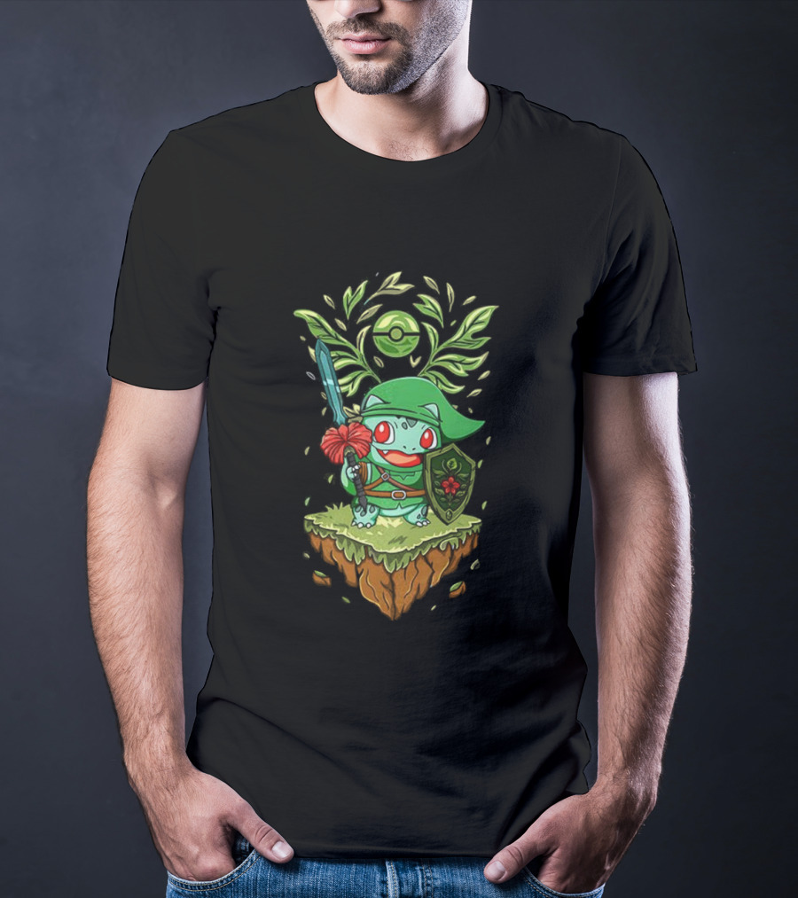 Legend Of Grass Bulbasaur Pokémon And Zelda Fusion T-Shirt