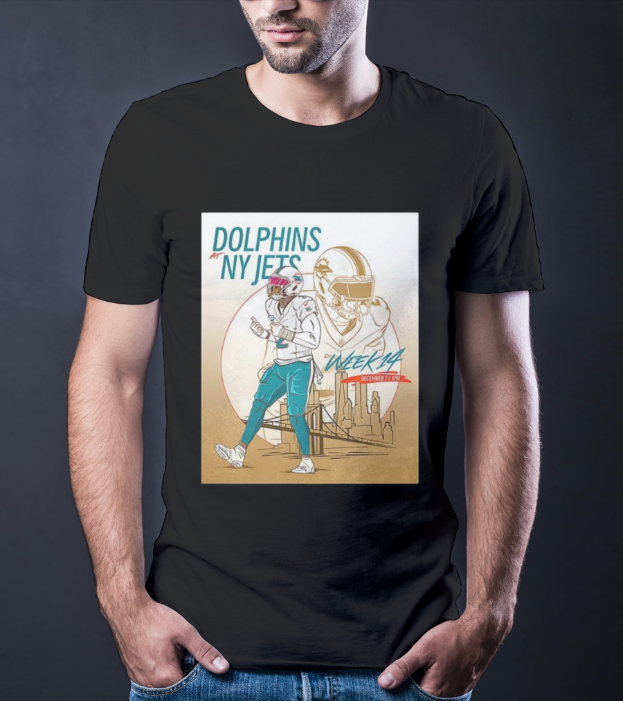 Dolphins At NY Jets Week 14 December 7 1PM Football Matchup T-Shirt
