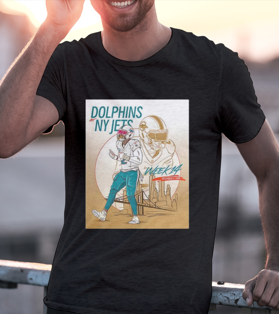 Dolphins At NY Jets Week 14 December 7 1PM Football Matchup T-Shirt