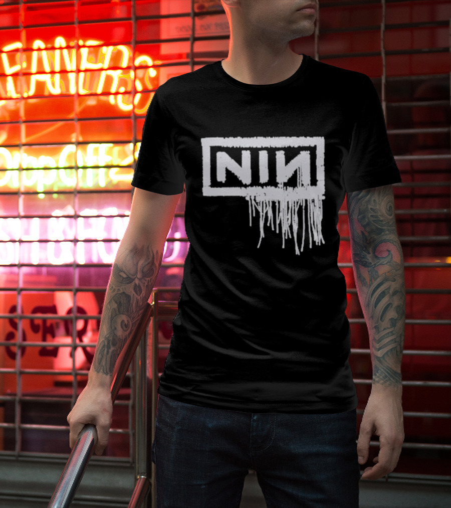 Nine Inch Nails NIN With Teeth Dripping Logo 20th Anniversary T-Shirt