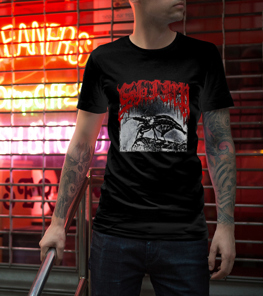 Death Metal Shrimp Lover Retro Horror Style T-Shirt
