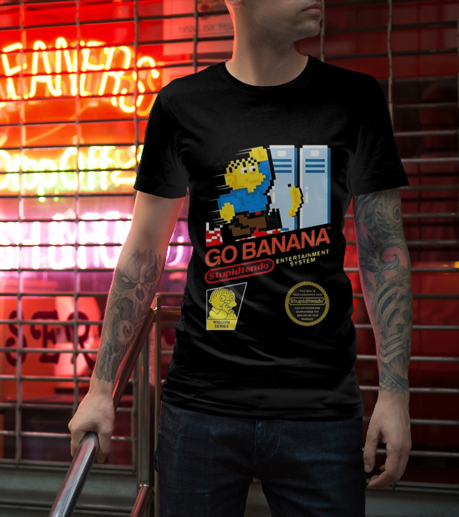 Go Banana Stupidtendo Entertainment System 8-Bit Wiggum Series T-Shirt