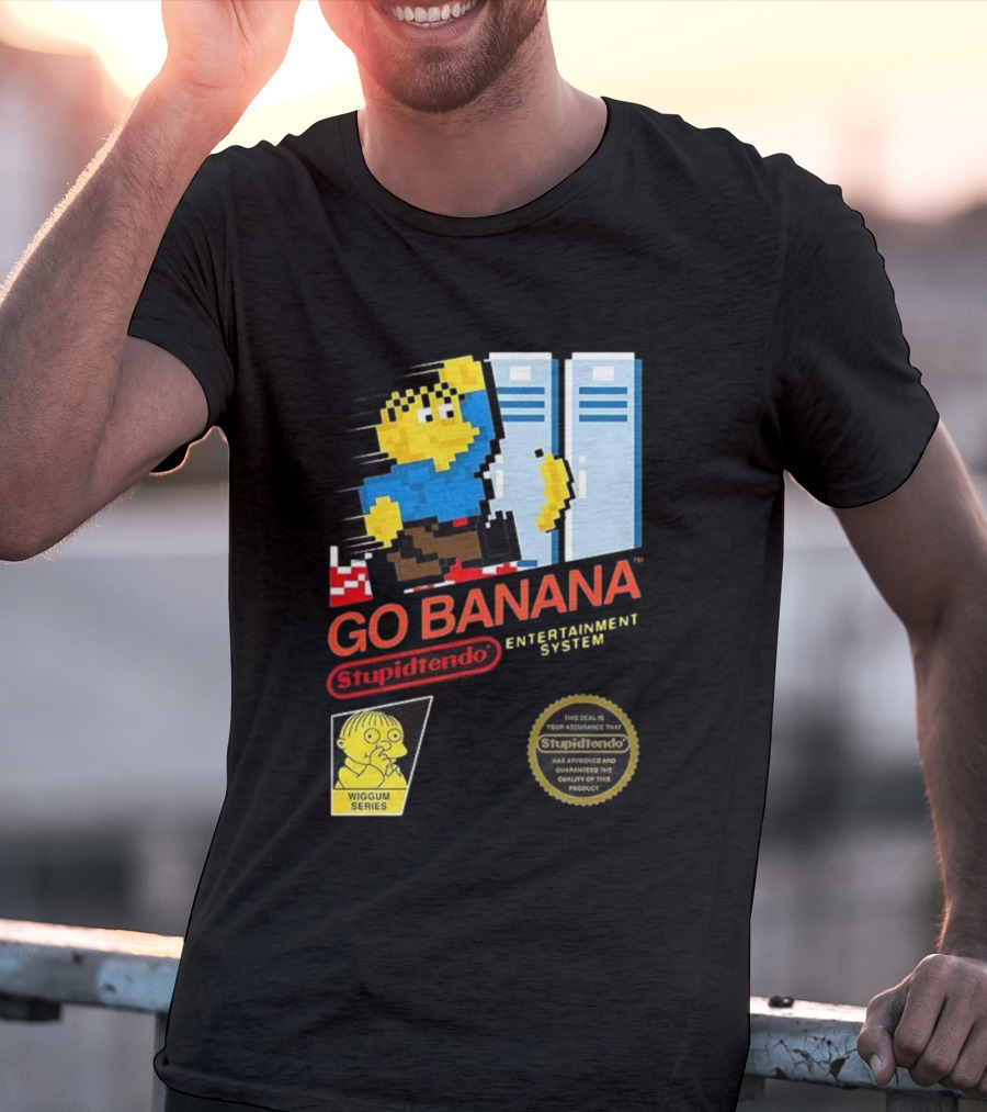 Go Banana Stupidtendo Entertainment System 8-Bit Wiggum Series T-Shirt