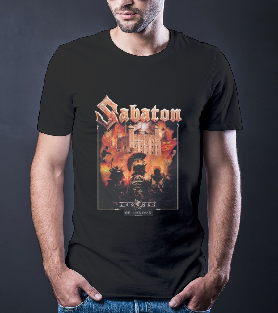 Sabaton Legendary Tour Europe 2025 Legends Of London Tower Warriors Flames T-Shirt