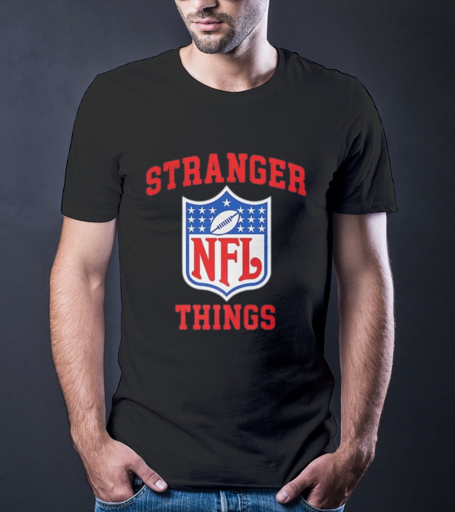 Stranger Things NFL Mashup Collaboration Sports Fans Nostalgia Apparel T-Shirt